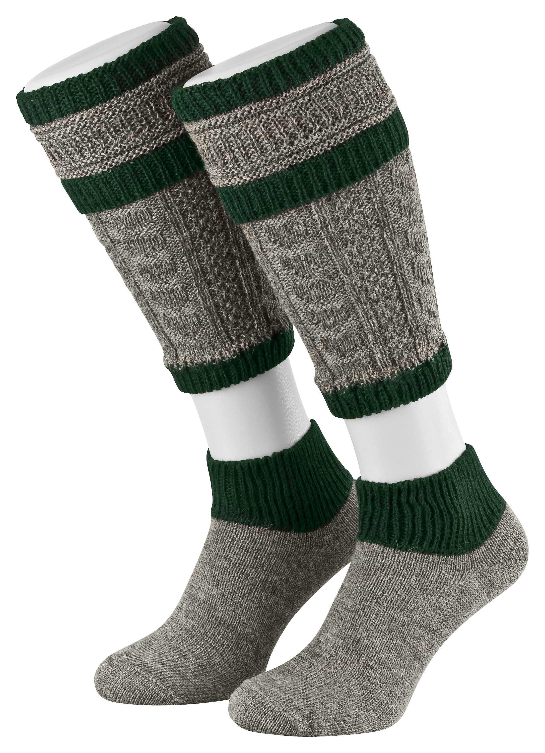 2-teilig Loferl Trachtensocken Trachten strümpfe Wadenwärmer Hellbeige//meliert